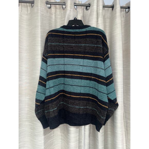 Vintage 90s Montecatini oversized striped sweater made in Italy size XL - Picture 5 of 8